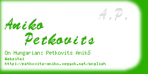 aniko petkovits business card