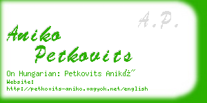 aniko petkovits business card